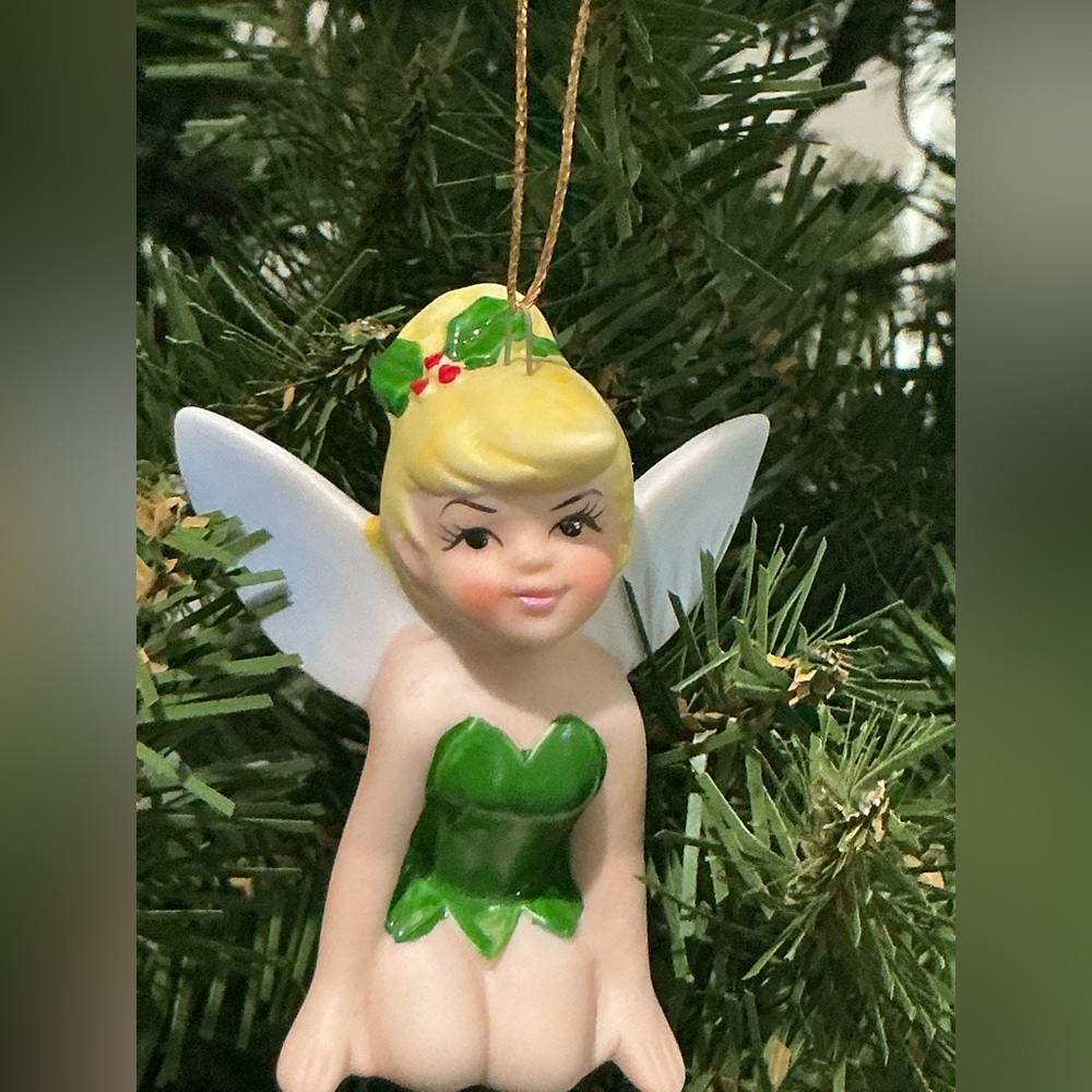 Disney Tinker Bell Porcelain/Ceramic Ornament NWOT Mint Condition VTG Peter Pan